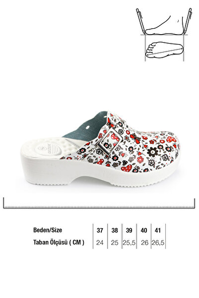 GEZER Papuci de damă Sabo cu model de inimă de flori de vară