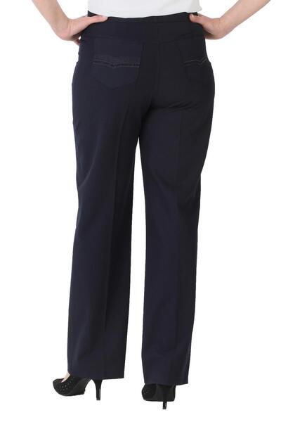 Günay Kadın Büyük Beden Pantolon Nvr1156 Kumaş Normal Bel Düz Paça-lacivert