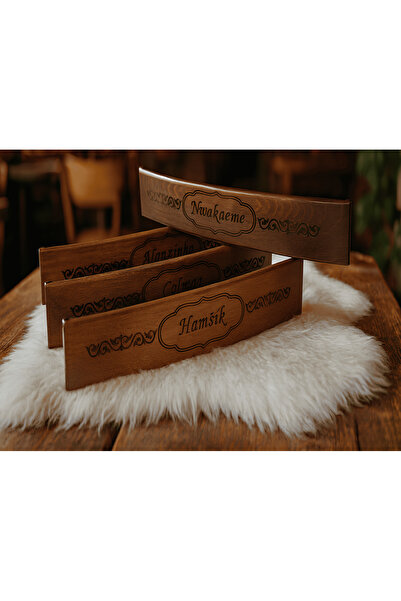 MSMETICARET Oval Oymalı Kişiye / İsme Özel Doğal Ahşap 101 VIP Okey Takımı + Melamin Taş Seti