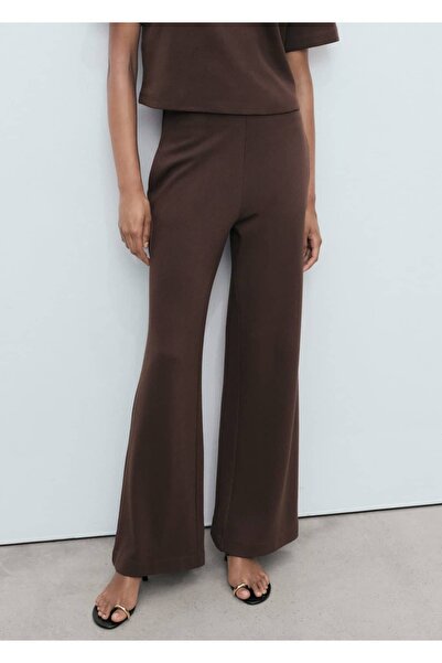 MANGO Woman Düz kesim pamuklu pantolon