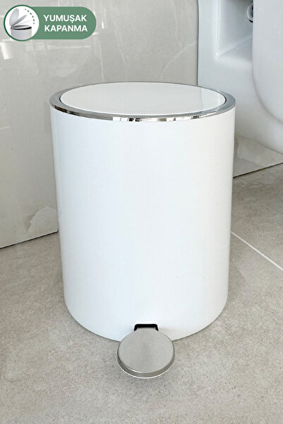 Prima Nova Lenox 5 Lt Pedal Bathroom Kitchen Office Trash Can White