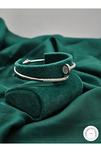 Luminosity Graft 925 Ayar Gümüş Çivi Model Altın Kaplama Yarı Zirkon Taşlı Ka...