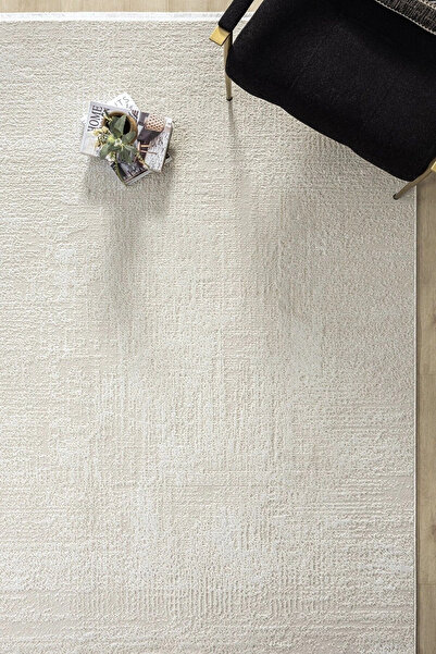 Eliz Home Modern Dokuma Halı Yıkanabilir Oturma Odası Halısı Salon Halısı Mutfak Grimsi BEYAZ