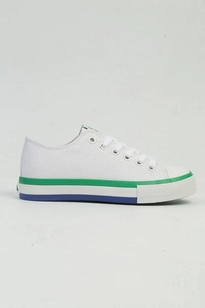 Benetton ® حذاء رياضي نسائي أبيض أخضر مستورد BNI-10031