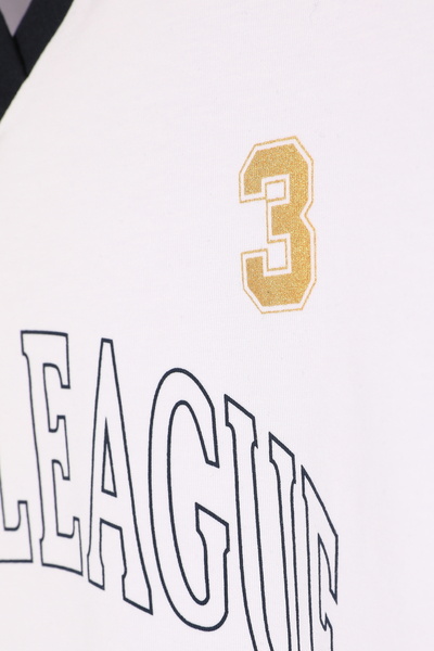 Quzu Παρίσι με στάμπα με γιακά πόλο Crop T-shirt Λευκό