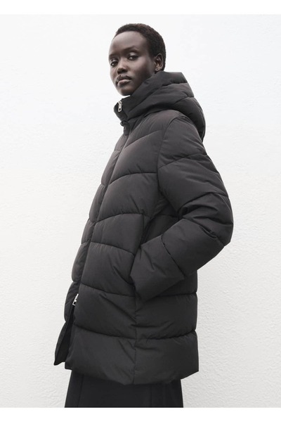 MANGO Woman Kapüşonlu kapitone anorak