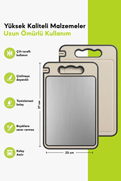 Prozee Bacteria-Free 304 Quality Stainless Steel Cutting Board – Approved by the Ministry of Agriculture, 1 Year Warranty