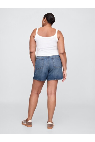 GAP Kadın Mavi High Rise Denim Şort