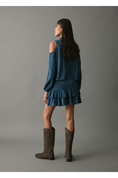 Mango Teen Fırfırlı ve büzgülü etek