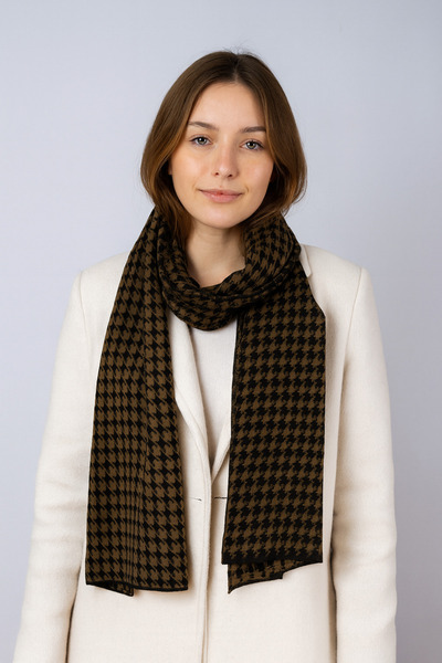 Sebir Moda Houndstooth Patterned Knitwear Scarf