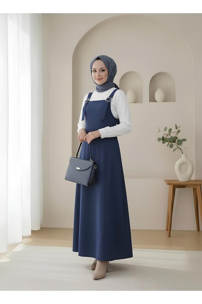 Modamorfo Γκαμπαρντίνα με μισό φερμουάρ - Ναυτικό