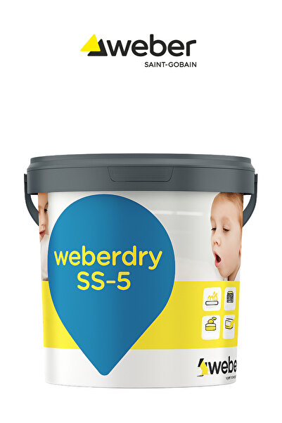 WEBER Dry SS-5 20 Kg Beyaz | Süper Elastik Su Yalıtım Çatı İzolasyon Malzemesi | Çift Komponentli