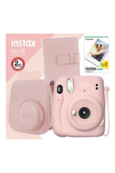 Fujifilm Instax Mini 11 Pembe Fotoğraf Makinesi ve Kare Albümlü Seti 11