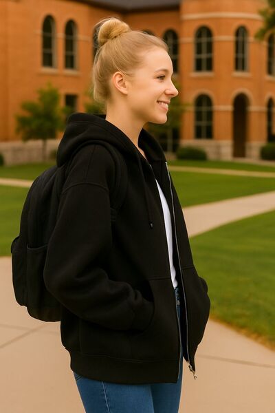 citycenterfashion Unisex Hooded Hooded Oversized Sweatshirt Zippered Jacket Cty-Abr-1763