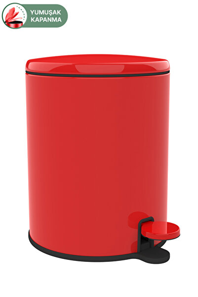 Prima Nova Cigo Pedallı Banyo Mutfak Ofis Çelik Çöp Kovası 6 Lt Kırmızı - Iç ...