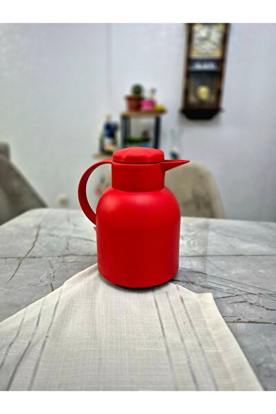 Avantaj Kapıda 1 L Cam Hazneli Kırmızı Termos •Ördek Ağız 12 Saat Sıcak 24 Saat Soğuk • Mat Gövde Vakum İzolasyonlu