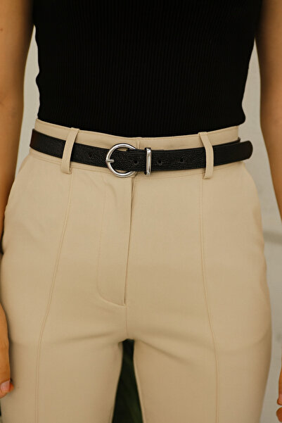 GLOW LUXE Stylish Black Buckle Women's Belt 105 cm
