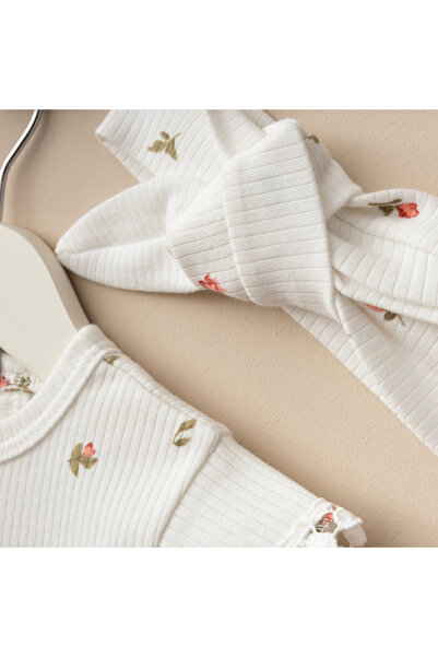 Minimus Newborn Baby Girl Cotton Summer Romper Jumpsuit Set Bandana Bottom Snap Baby Set