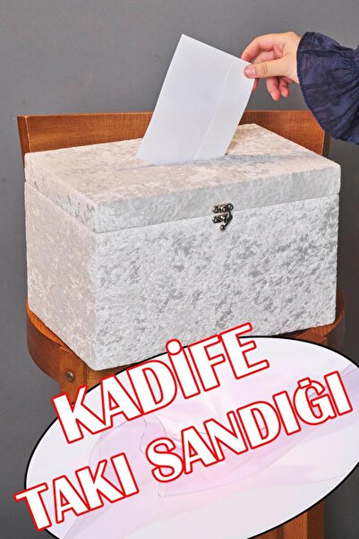 Dantelux Kadife Takı Sandığı (20x22x33 cm) - Ekru