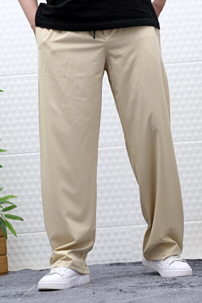 WAFRA Erkek Likralı Baggy Pantolon Düz Paça Paraşüt Kumaş Pantolon