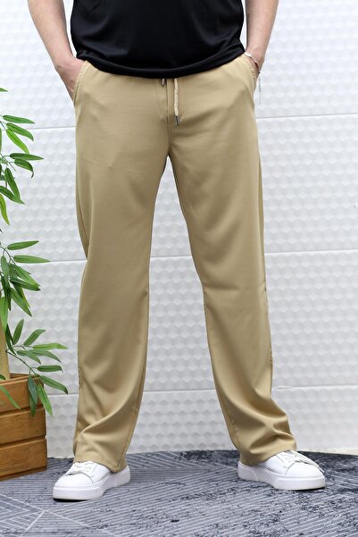 WAFRA Men's Baggy Fabric Summer Trousers - Elastic Waist