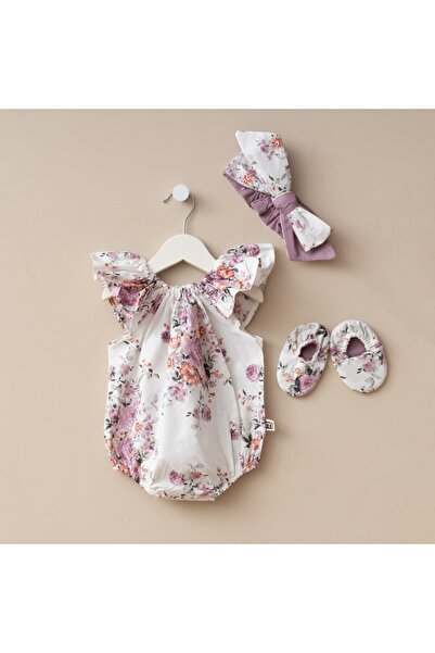 Minimus طقم بذلة بوني رومبير من القطن للفتيات حديثي الولادة مع باندانا وأزرار...