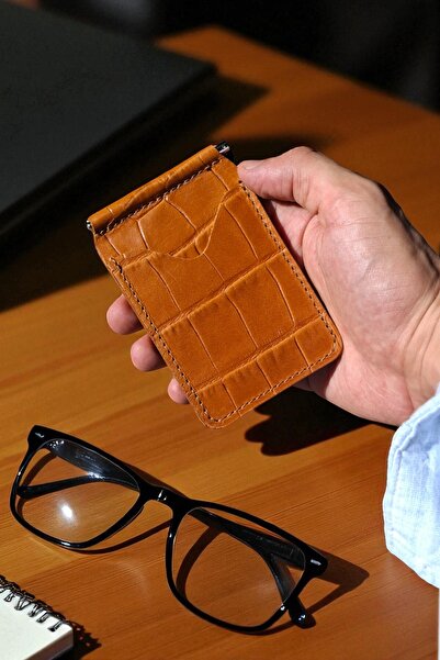 MAT Deri Tan Men's Wallet with Money Clip Genuine Leather Slim Practical Card...