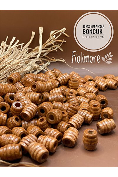 Fiolimore 16x12 Mm Taba Renk Oval Makarna Ahşap Boncuk Burgulu Kovan(50GRAM 5...