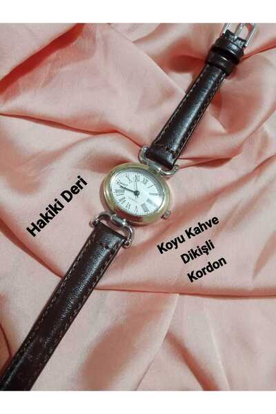 Brality ساعة يد نسائية بيضاوية الشكل بحزام من الجلد الأصلي، تصميم بسيط وعتيق ...