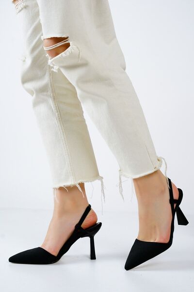 ZİESCE Black Heeled Sitiletto Shoes