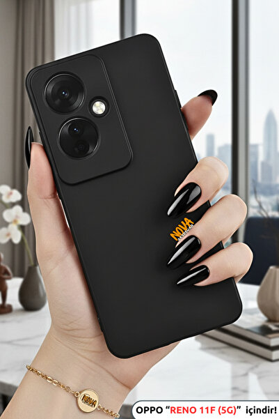 cepmoda حافظة لهاتف أوبو "رينو 11F (5G)" |   غطاء سيليكون رفيع ومرن - أسود