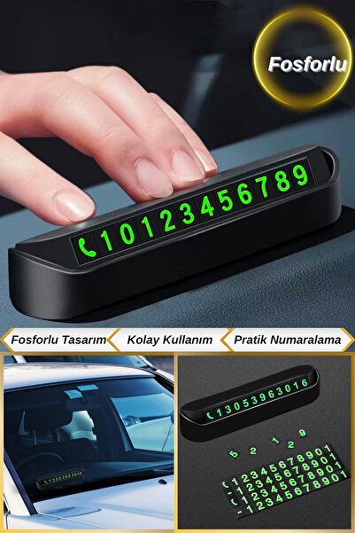 Hane Dostu Açılıp Kapanabilen Pratik Fosforlu Araç İçi Numaratör | Telefon Park Numaratörü