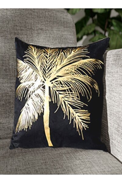 Raffine Shining Flower Design Cushion Covers Decor Throw Pillow Cover Gold Le...