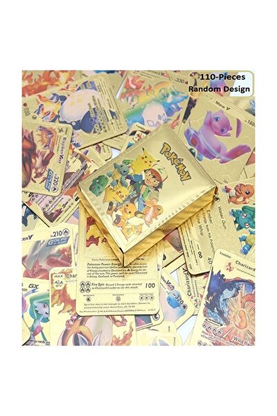 Raffine 110 Pieces Pokémon Golden Foil Set Card Game for Children