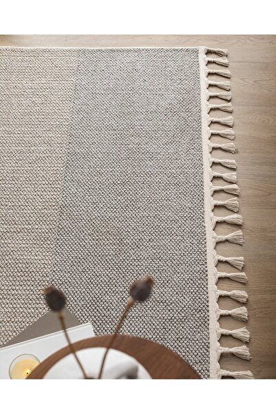 Madame Coco Andray Fransenteppich - Grau - 155x225 cm