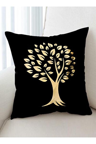 Raffine أغطية وسائد بتصميم مطبوع عليه شجرة لامعة، غطاء وسادة ذهبي مزخرف، غطاء...