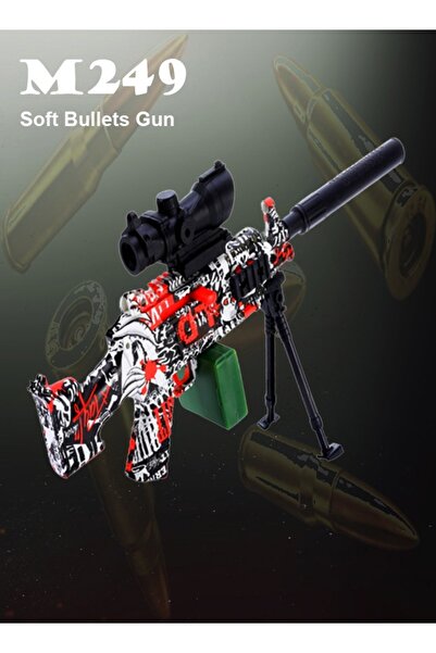 Raffine مسدس لعبة هجومي M249 كهربائي أوتوماتيكي كرات هيدروجيل مسدس لعبة مزيف ...