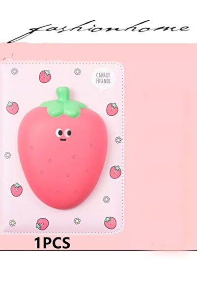 Raffine دفتر يوميات لطيف على شكل إسفنجة ذاكرة بنمط الفراولة، مناسب للمدرسة والمكتب، دفتر ملاحظات للكتابة والرسم، مثالي للهدايا