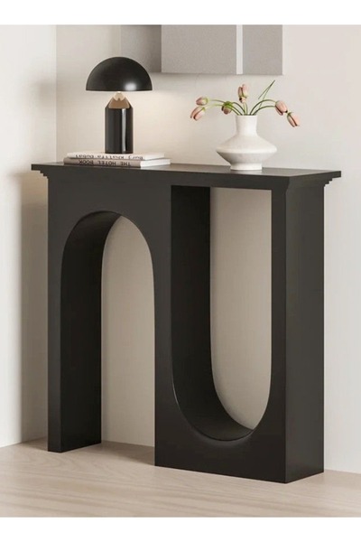 Raffine Italian Light Luxury Double Arc Narrow Entryway Table Minimalist Modern Decorative Console Table Rec