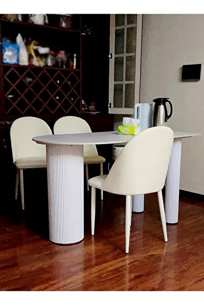 Raffine 1-Piece Modern Design Dining Table for Kitchen White Dining Room Table Dining Room Kitchen Living Ro