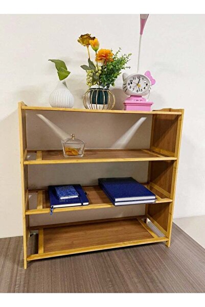 Raffine منظم أحذية من الخيزران بأربع طبقات، حامل عرض، رف تخزين متعدد الأغراض ...