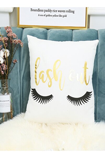 Raffine Printed Design Cushion Covers Decor Throw Pillow Cover Gold Lash Out Printed Decorative