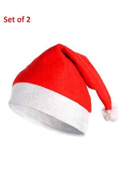 Raffine قطعتان من قبعات سانتا كلوز لتزيين الحفلات 27x27x36 سم