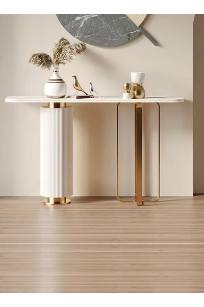 Raffine Multipurpose Use Modern Luxury Design Coffee Table Nordic Style Metallic Base Console Table