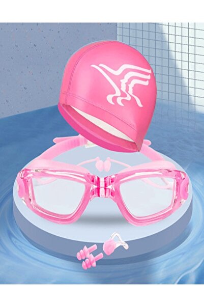 Raffine 5 Pieces Premium Swimming Goggles with Silicone Cap Nose Plugs & Ear Plugs for Men Women and Teenage