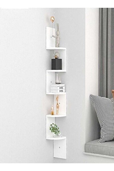 Raffine رف عائم مُحسّن مثبت على الحائط بسمك 15 مم من الخشب، رف أبيض مزخرف 20 × 20 × 125