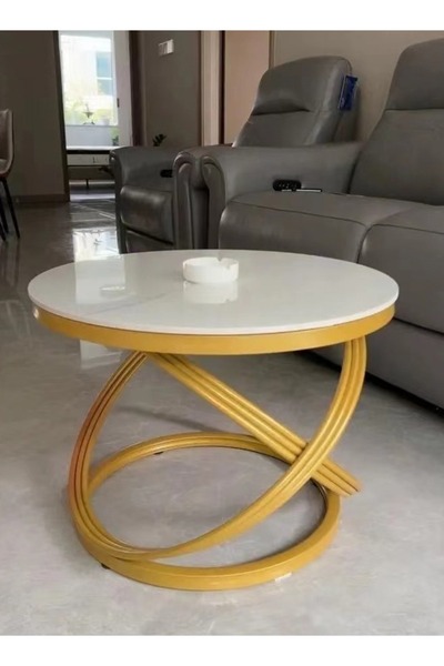Raffine طاولة قهوة عصرية بسيطة بسطح زجاجي وإطار خشبي هندسي 70x70x30 سم