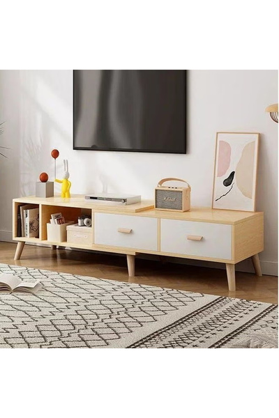 Raffine Multipurpose Modern Upgraded Design TV Table Retractable Length Television Cabinet