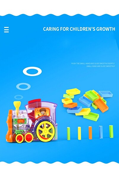 Raffine مجموعة ألعاب قطار الدومينو الكهربائي، مجموعة ألعاب قطار ممتعة وملونة، لعبة بناء وتكديس للأطفال