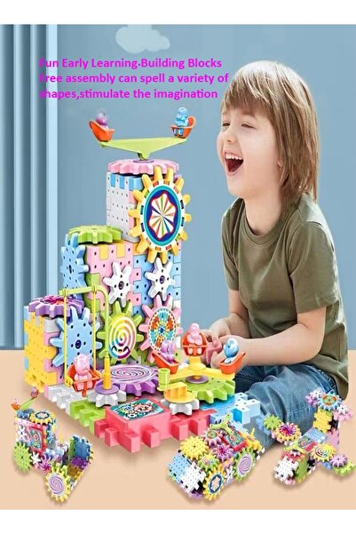 Raffine 83-Pieces Electric Building Blocks Gear Toys Educational Toddler Toy Kit Construction Toys 36x6x22 c